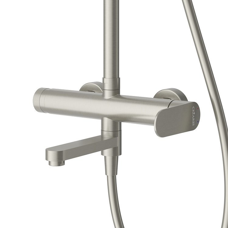 STYLUS-CVD-01 Душевая стойка со смесителем и изливом, хром STYLUS-CVD-01 Душевая стойка со смесителем и изливом, хром