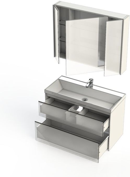 Мебель для ванной Aquanet Гласс 100 белый Мебель для ванной Aquanet Гласс 100 белый