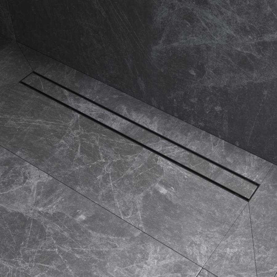 W02SC-U11-090-04BM PrimeFlow Трап для душа линейный универс затвор Tile 90см цвет черн мат W02SC-U11-090-04BM PrimeFlow Трап для душа линейный универс затвор Tile 90см цвет черн мат