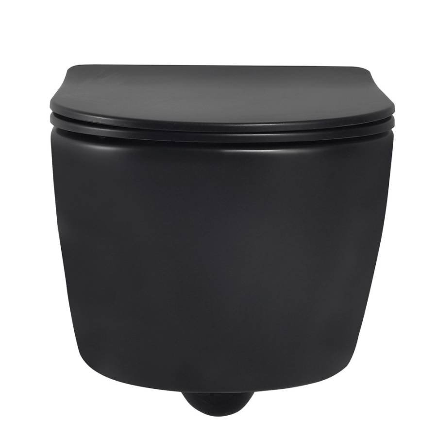 Унитаз ABBER Bequem AC1104MB подвесной черный матовый, безободковый Унитаз ABBER Bequem AC1104MB подвесной черный матовый, безободковый