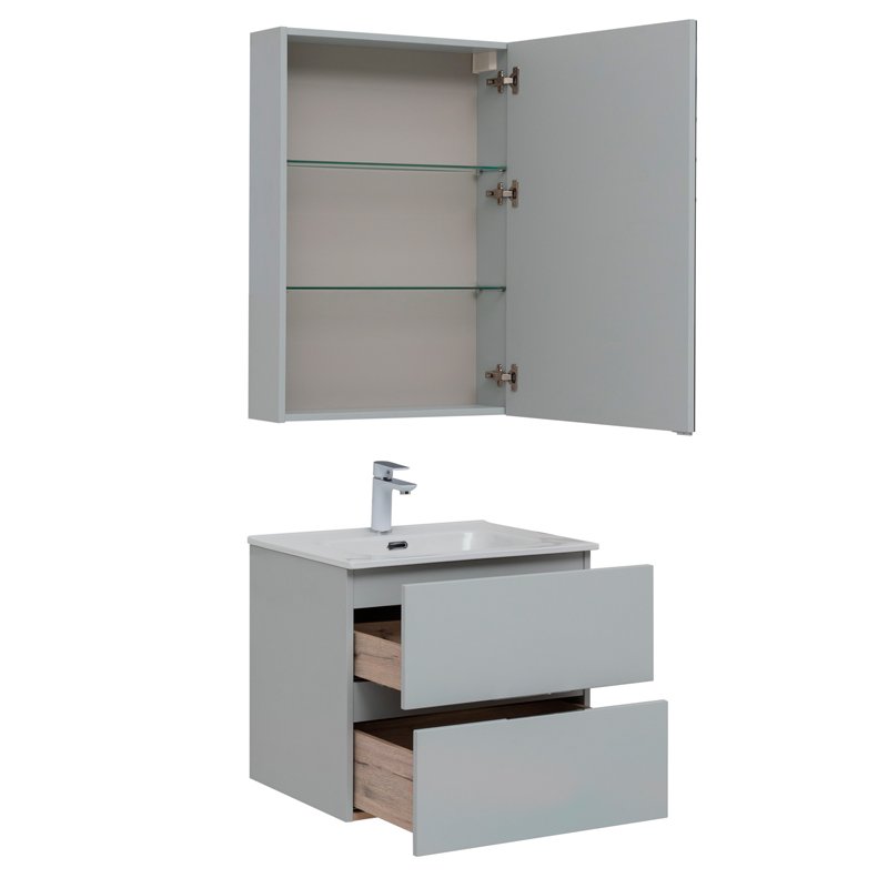 Мебель для ванной Aquanet Алвита New 60 2 ящика, серый Мебель для ванной Aquanet Алвита New 60 2 ящика, серый