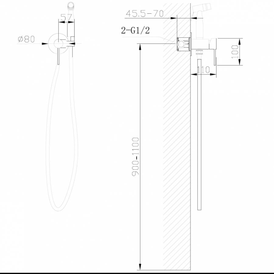 Смеситель ABBER Wasser Kreis AF8125 с гигиеническим душем, хром Смеситель ABBER Wasser Kreis AF8125 с гигиеническим душем, хром