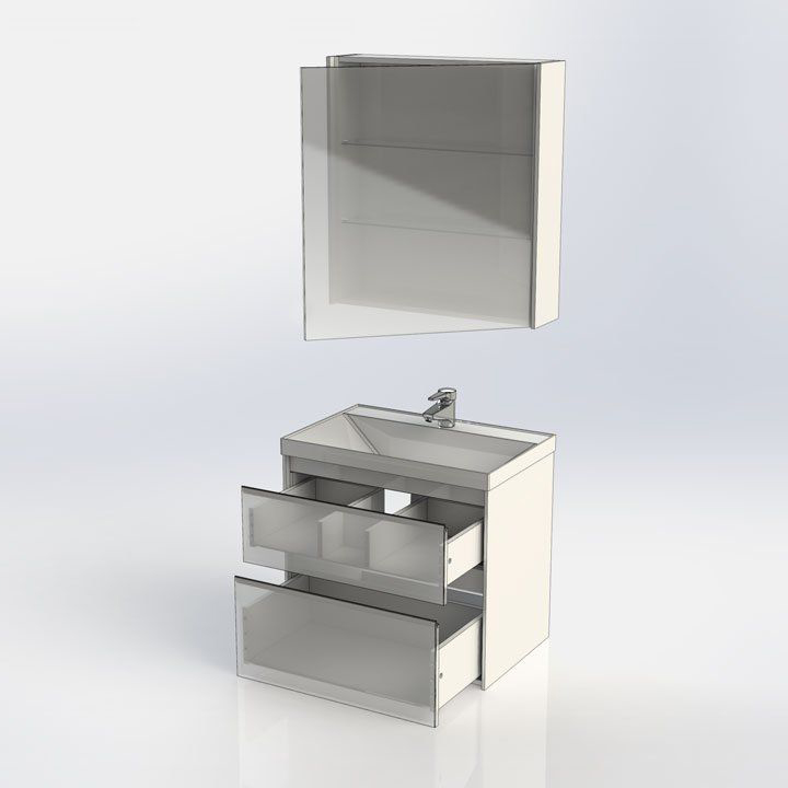 Мебель для ванной Aquanet Гласс 70 белый Мебель для ванной Aquanet Гласс 70 белый