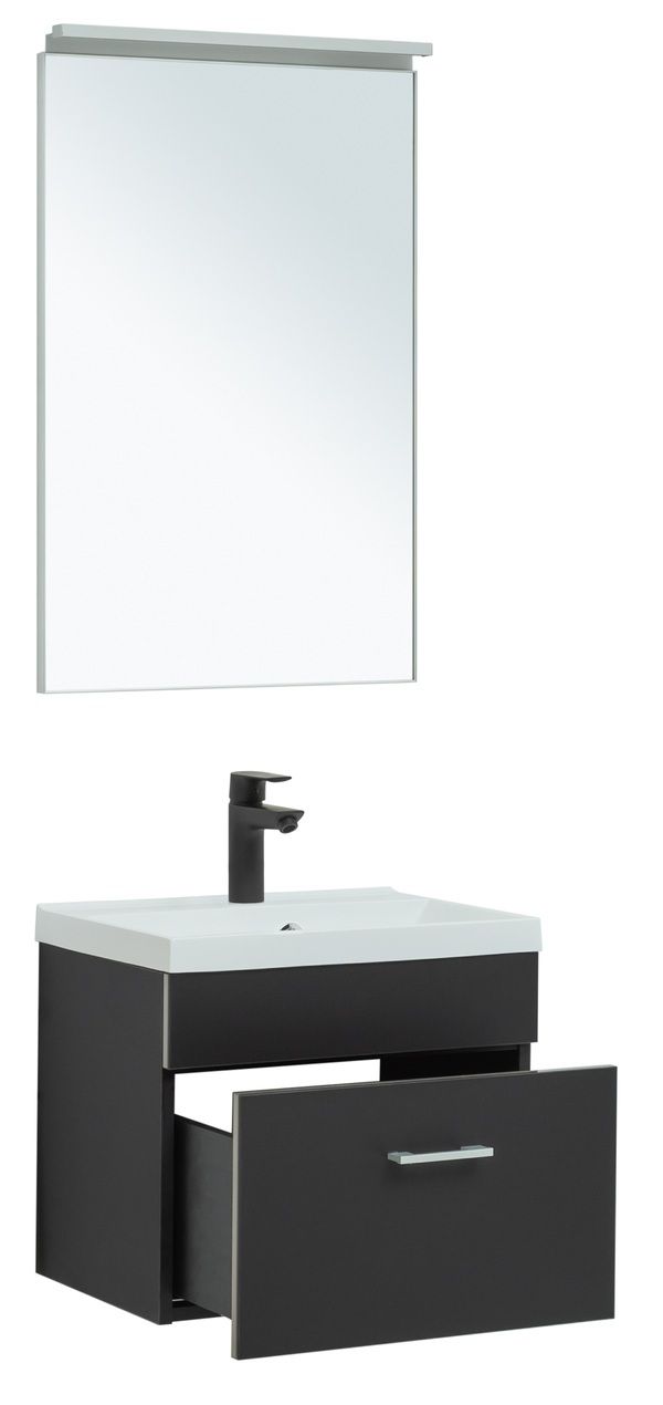 Мебель для ванной Aquanet Верона 50 черный матовый (раковина Нота 50 NEW) Мебель для ванной Aquanet Верона 50 черный матовый (раковина Нота 50 NEW)