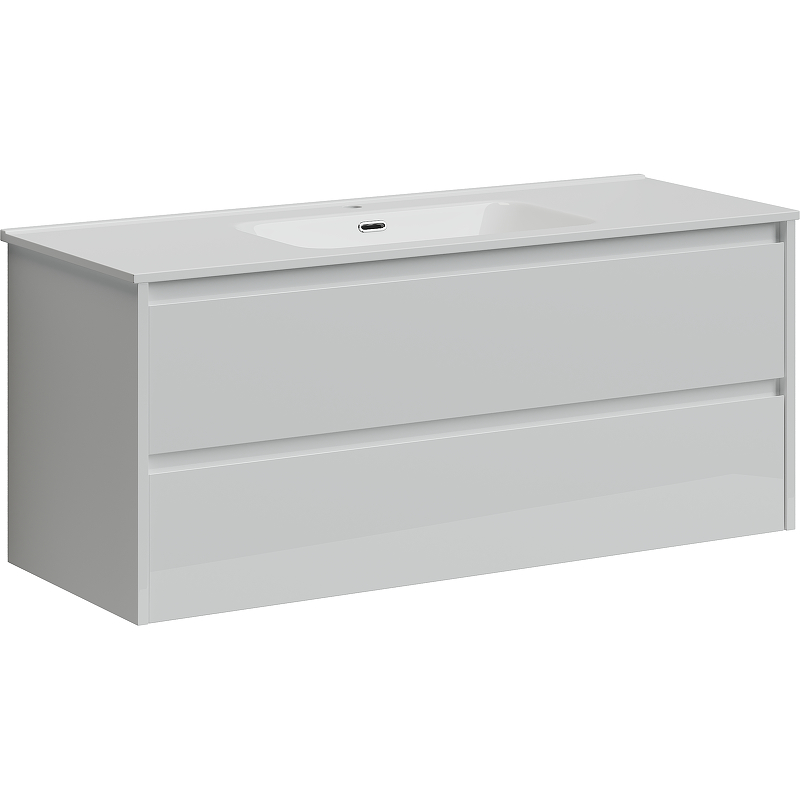 Тумба подвесная SANCOS Libra 1190х450х500, c двумя ящиками оснащенными доводчиками, белый глянец , арт. LB120-1W Тумба подвесная SANCOS Libra 1190х450х500, c двумя ящиками оснащенными доводчиками, белый глянец , арт. LB120-1W