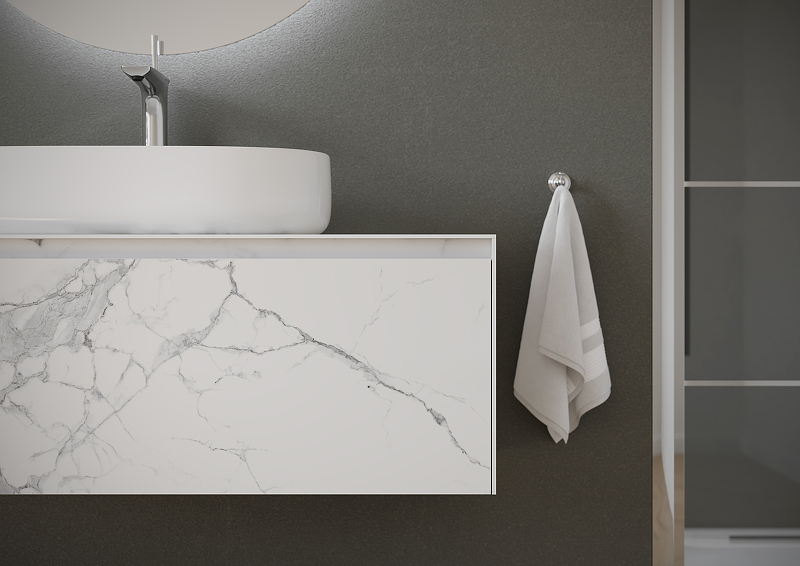 Тумба подвесная SANCOS Stone из керамогранита с одним выдвижным ящиком и столешницей из керамогранита 1200х400х495, керамогранит Statuario white, арт. ST120SV Тумба подвесная SANCOS Stone из керамогранита с одним выдвижным ящиком и столешницей из керамогранита 1200х400х495, керамогранит Statuario white, арт. ST120SV