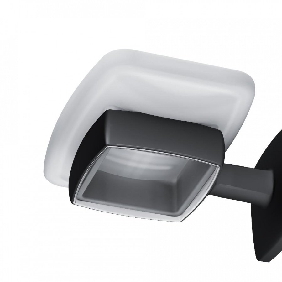 A9034222 Gem, Стеклянная мыльница с настенным держателем, черная A9034222 Gem, Стеклянная мыльница с настенным держателем, черная