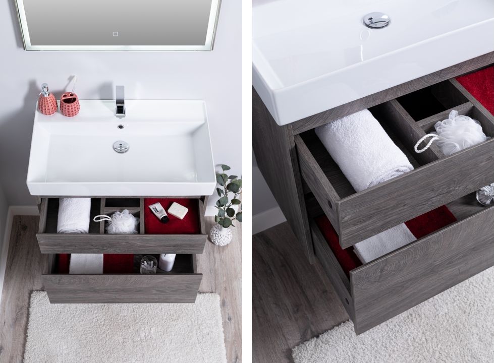 Мебель для ванной Aquanet Nova Lite 75 дуб рошелье (2 ящика) Мебель для ванной Aquanet Nova Lite 75 дуб рошелье (2 ящика)