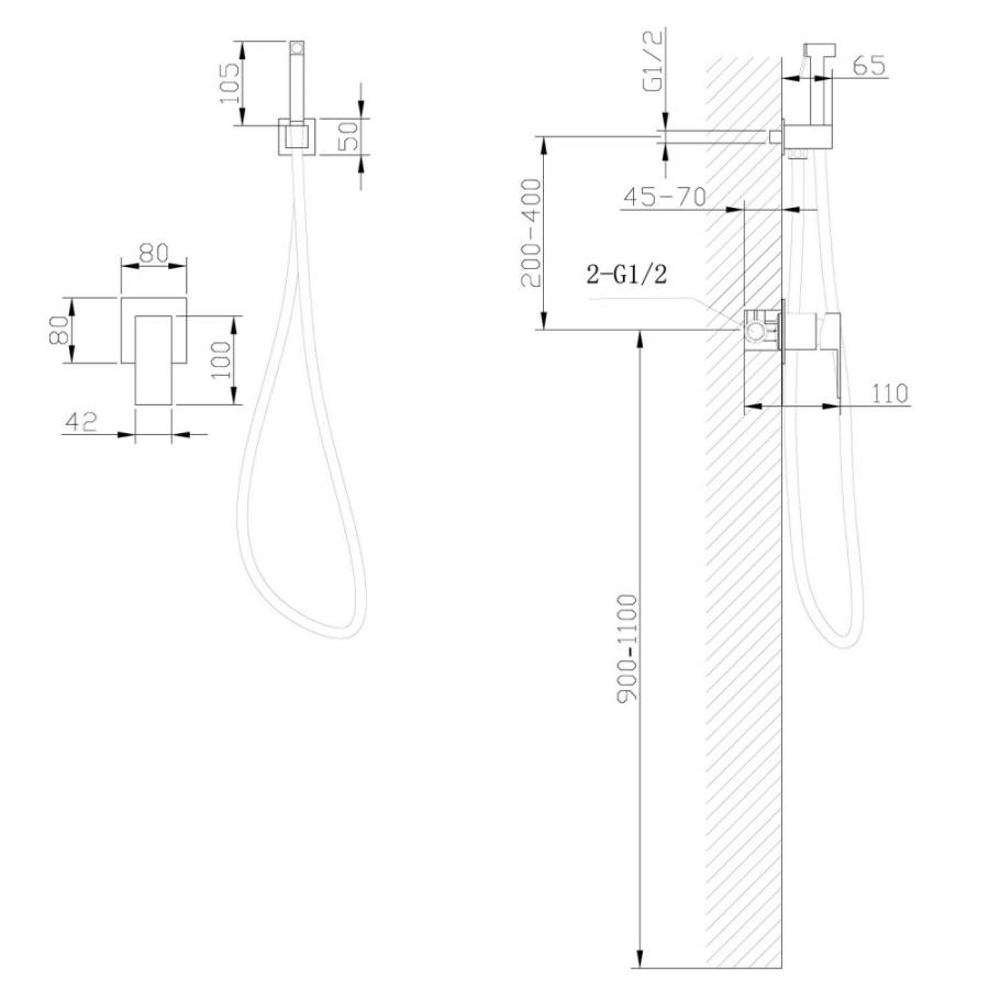 Смеситель ABBER Daheim AF8225SP с гигиеническим душем, сатин Смеситель ABBER Daheim AF8225SP с гигиеническим душем, сатин