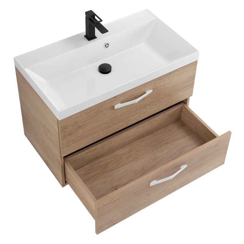 Тумба с раковиной подвесная  BelBagno AURORA 80 Bianco Lucido, раковина белая Тумба с раковиной подвесная  BelBagno AURORA 80 Bianco Lucido, раковина белая
