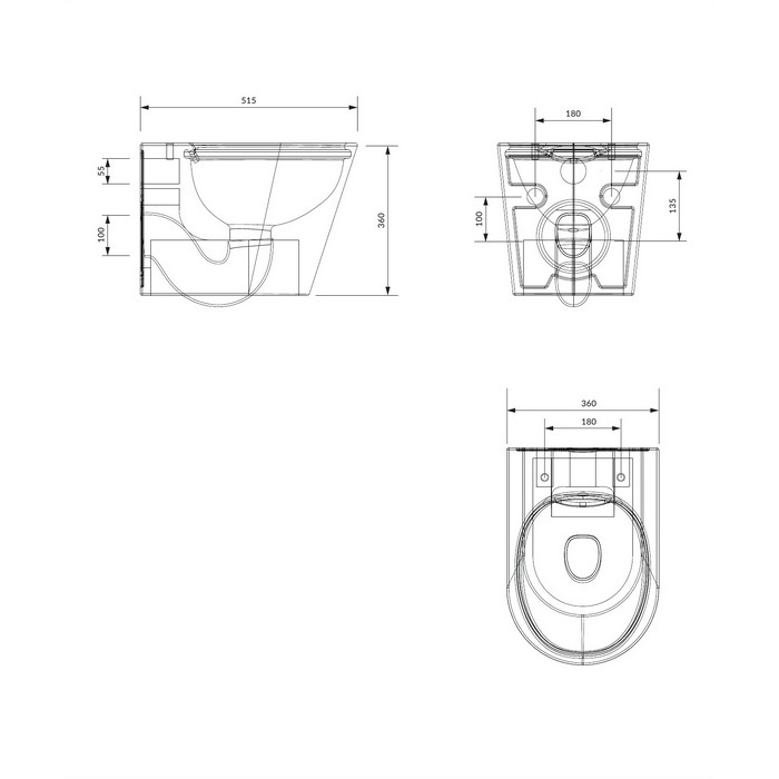 Унитаз подвесной OMNIRES TAMPA TAMPAMWBP Унитаз подвесной OMNIRES TAMPA TAMPAMWBP