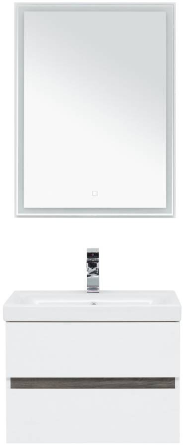 Мебель для ванной Aquanet Беркли 60 белый/дуб рошелье (зеркало белое) Мебель для ванной Aquanet Беркли 60 белый/дуб рошелье (зеркало белое)