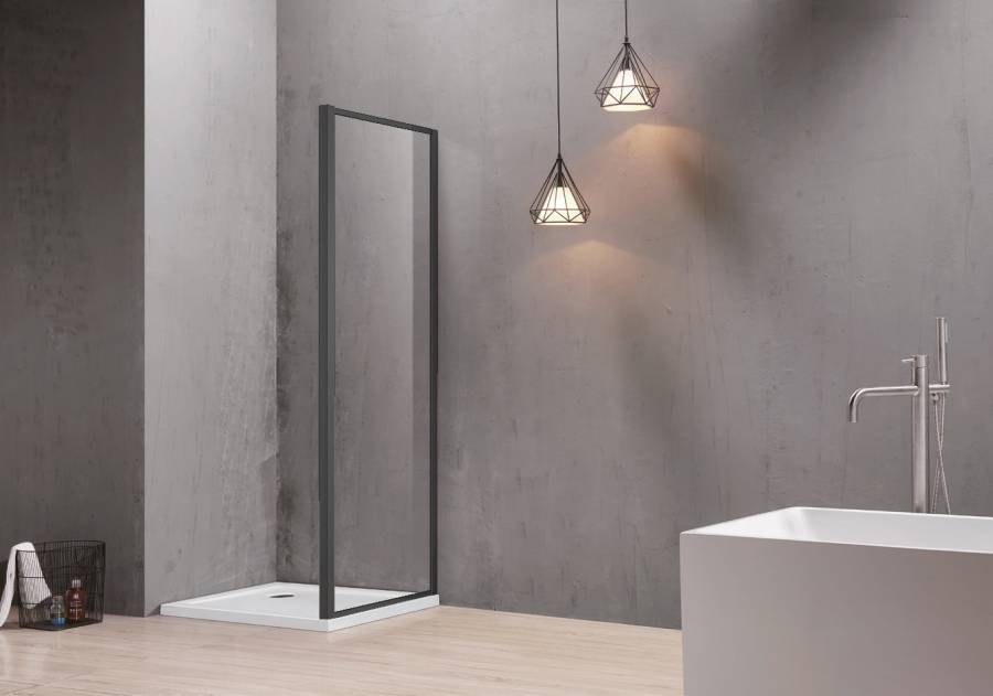 AQ ARI WA 09020BL Неподвижная душевая стенка 900x2000, для комбинации с дверью, профиль черный, стекло прозрачное AQ ARI WA 09020BL Неподвижная душевая стенка 900x2000, для комбинации с дверью, профиль черный, стекло прозрачное