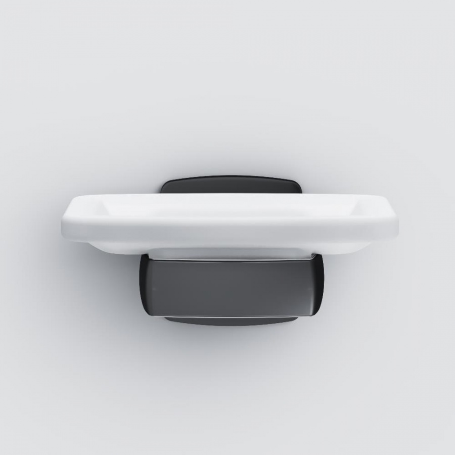 A9034222 Gem, Стеклянная мыльница с настенным держателем, черная A9034222 Gem, Стеклянная мыльница с настенным держателем, черная