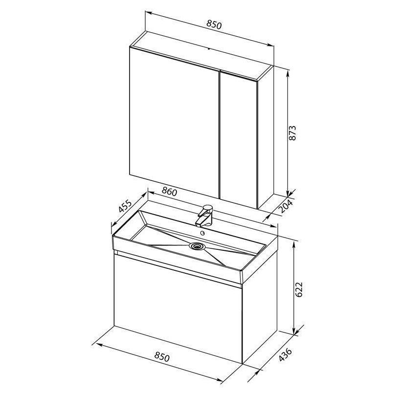 Мебель для ванной Aquanet Йорк 85 белый Мебель для ванной Aquanet Йорк 85 белый