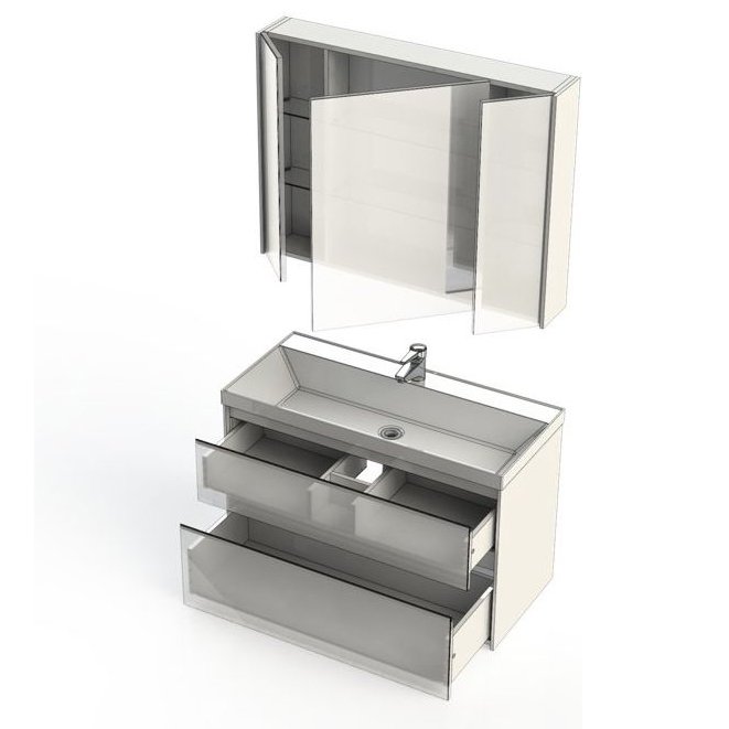 Мебель для ванной Aquanet Гласс 100 белый Мебель для ванной Aquanet Гласс 100 белый