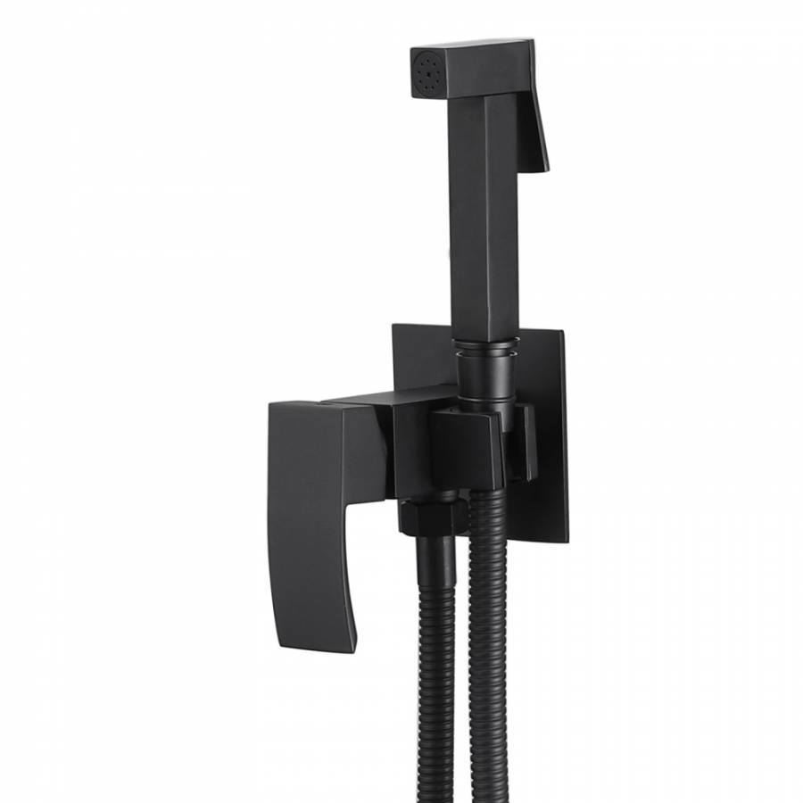 Смеситель ABBER Wasserfall AF8625B с гигиеническим душем, черный матовый Смеситель ABBER Wasserfall AF8625B с гигиеническим душем, черный матовый
