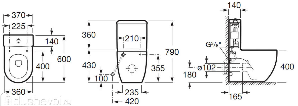 Roca Meridian N Compact 342248000 чаша Roca Meridian N Compact 342248000 чаша