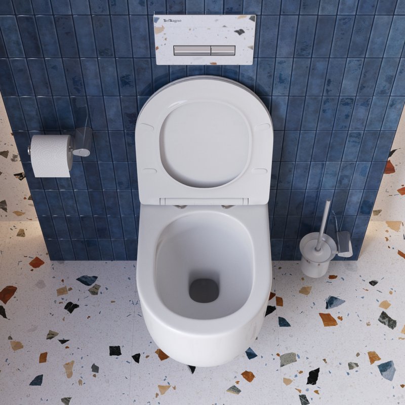 Унитаз подвесной безободковый с сиденьем и смывом TORNADO BelBagno SOFT-TOR Унитаз подвесной безободковый с сиденьем и смывом TORNADO BelBagno SOFT-TOR