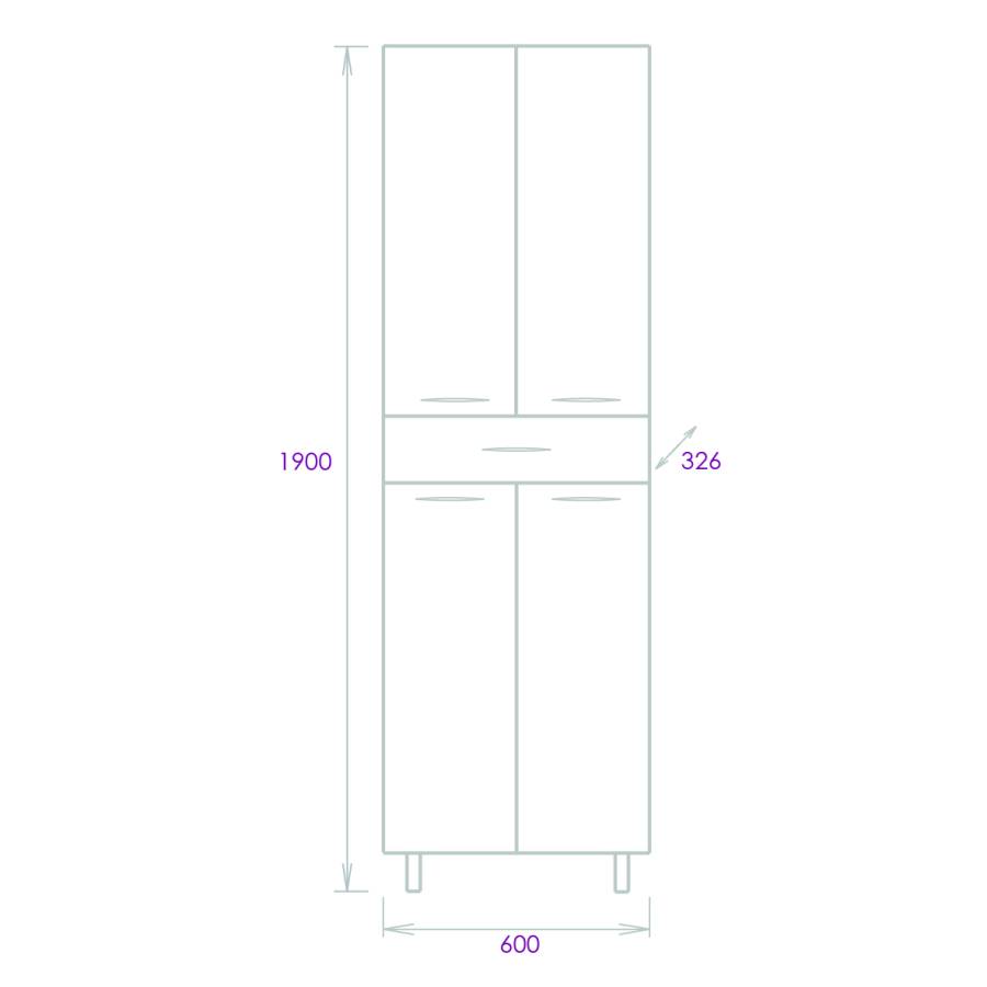 Пенал Onika Модерн 60 напольный, белый Пенал Onika Модерн 60 напольный, белый