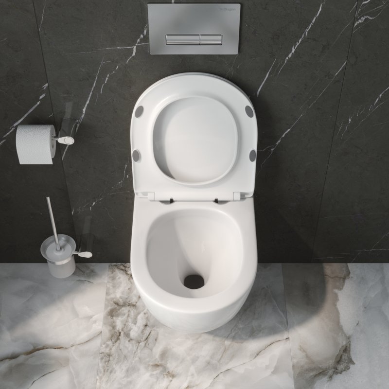 UNO-TOR Унитаз подвесной, безободковый, с системой смыва "Торнадо", с сиденьем soft close, BB5177CH-TOR/SC UNO-TOR Унитаз подвесной, безободковый, с системой смыва "Торнадо", с сиденьем soft close, BB5177CH-TOR/SC