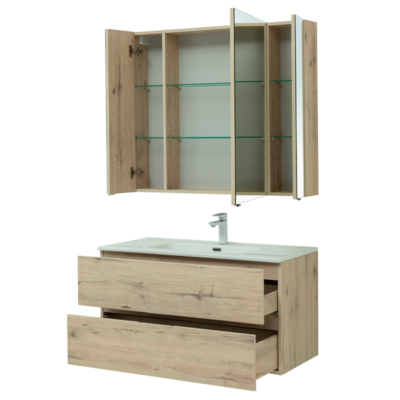 Мебель для ванной Aquanet Алвита New 100 2 ящика, дуб веллингтон белый Мебель для ванной Aquanet Алвита New 100 2 ящика, дуб веллингтон белый