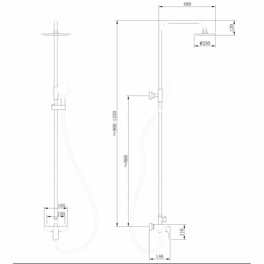 Душевая стойка Abber Weiss Insel AF8020W Душевая стойка Abber Weiss Insel AF8020W