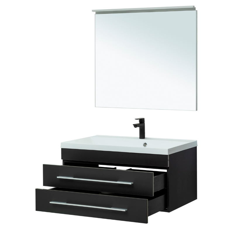 Мебель для ванной Aquanet Верона 90 New черный матовый Мебель для ванной Aquanet Верона 90 New черный матовый