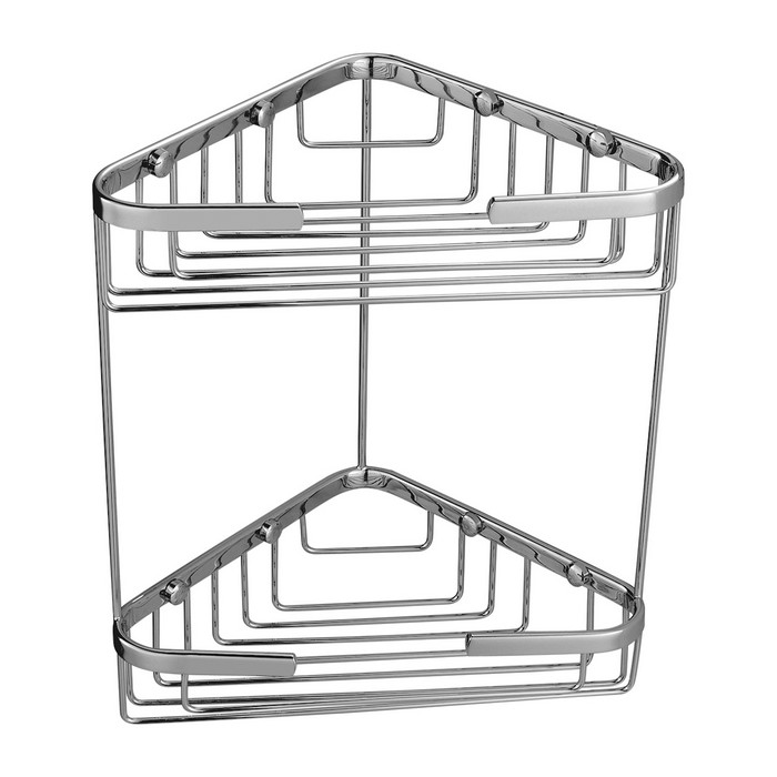 Полка-корзинка для душа угловая двойная 18,3х18,3 см OMNIRES UN3515ACR (хром) Полка-корзинка для душа угловая двойная 18,3х18,3 см OMNIRES UN3515ACR (хром)