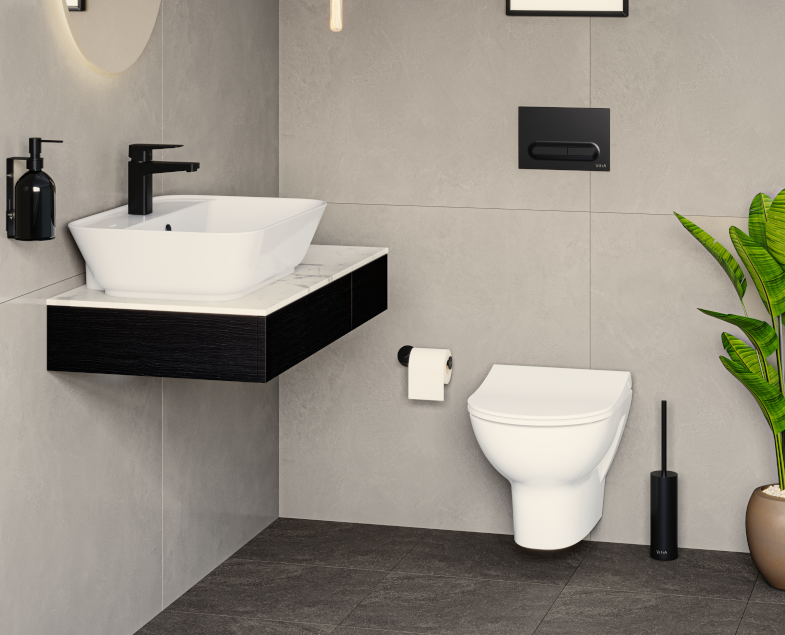 Комплект: Безободковый подвесной унитаз VitrA Zentrum + тонкое дюропластовое сиденье микролифт Комплект: Безободковый подвесной унитаз VitrA Zentrum + тонкое дюропластовое сиденье микролифт