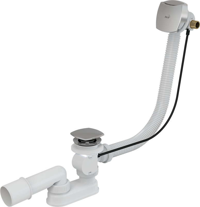 Сифон для ванны с напуском воды через перелив для ванн с толстыми стенками, хром Сифон для ванны с напуском воды через перелив для ванн с толстыми стенками, хром