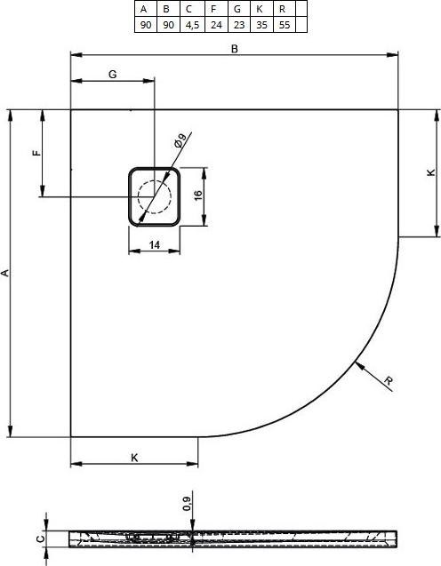 Акриловый душевой поддон Riho Basel 451 90x90 черный глянец, накладка хром DC981600000000S Акриловый душевой поддон Riho Basel 451 90x90 черный глянец, накладка хром DC981600000000S