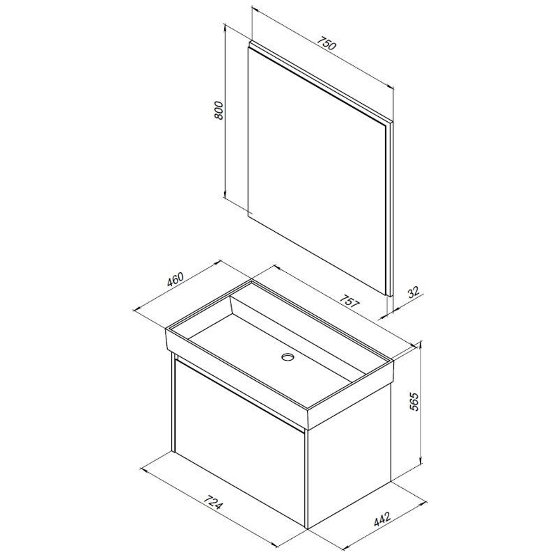 Мебель для ванной Aquanet Nova Lite 75 дуб рустикальный (1 ящик) Мебель для ванной Aquanet Nova Lite 75 дуб рустикальный (1 ящик)