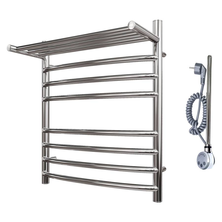 Полотенцесушитель электрический Point Альфа PN05156SPE П7 500x600 с полкой левый/правый, хром Полотенцесушитель электрический Point Альфа PN05156SPE П7 500x600 с полкой левый/правый, хром