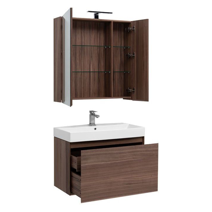 Мебель для ванной Aquanet Нью-Йорк 85 орех Мебель для ванной Aquanet Нью-Йорк 85 орех