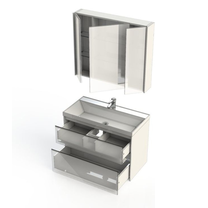 Мебель для ванной Aquanet Гласс 90 белый Мебель для ванной Aquanet Гласс 90 белый