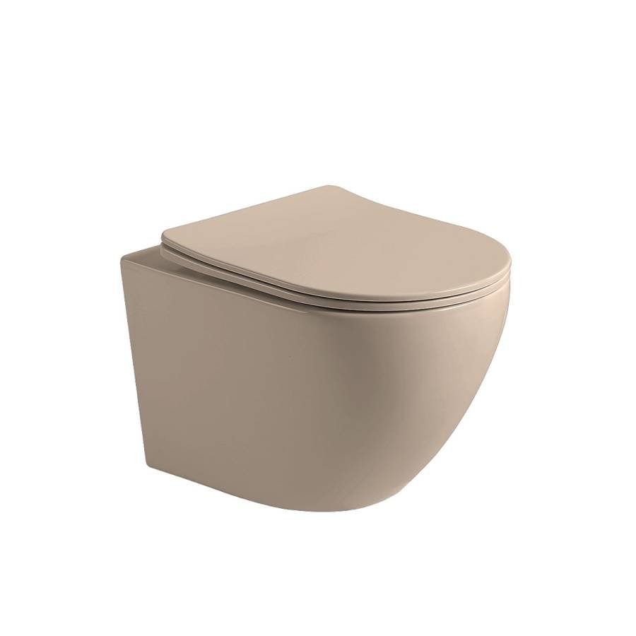 Унитаз подвесной Globo VT1-14SMC безободковый, цвет капучино мат., ультратонкое сиденье soft-close Унитаз подвесной Globo VT1-14SMC безободковый, цвет капучино мат., ультратонкое сиденье soft-close