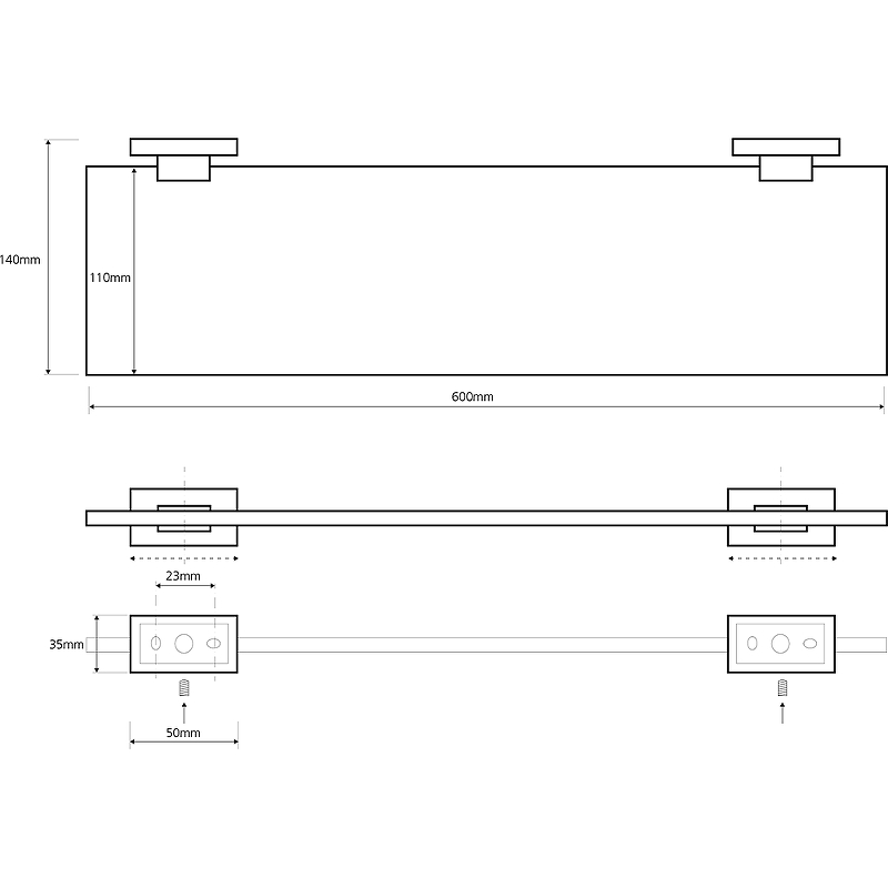Стеклянная полка Стеклянная полка