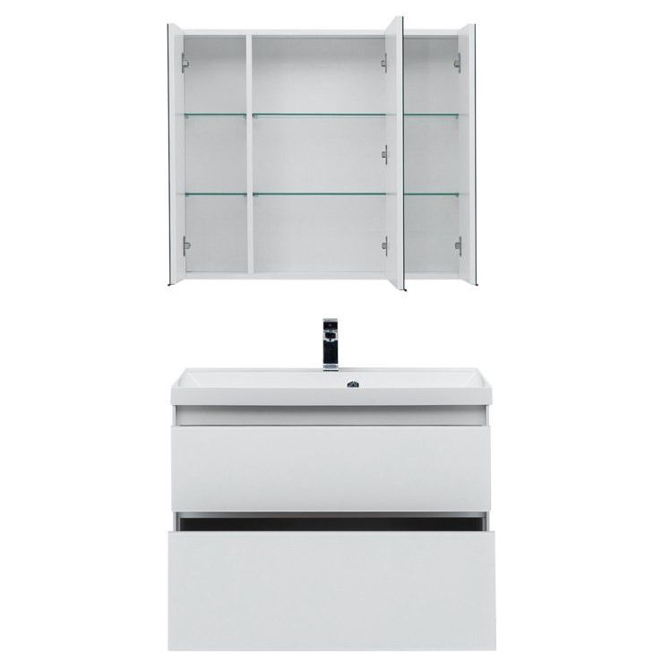 Мебель для ванной Aquanet Гласс 90 белый Мебель для ванной Aquanet Гласс 90 белый