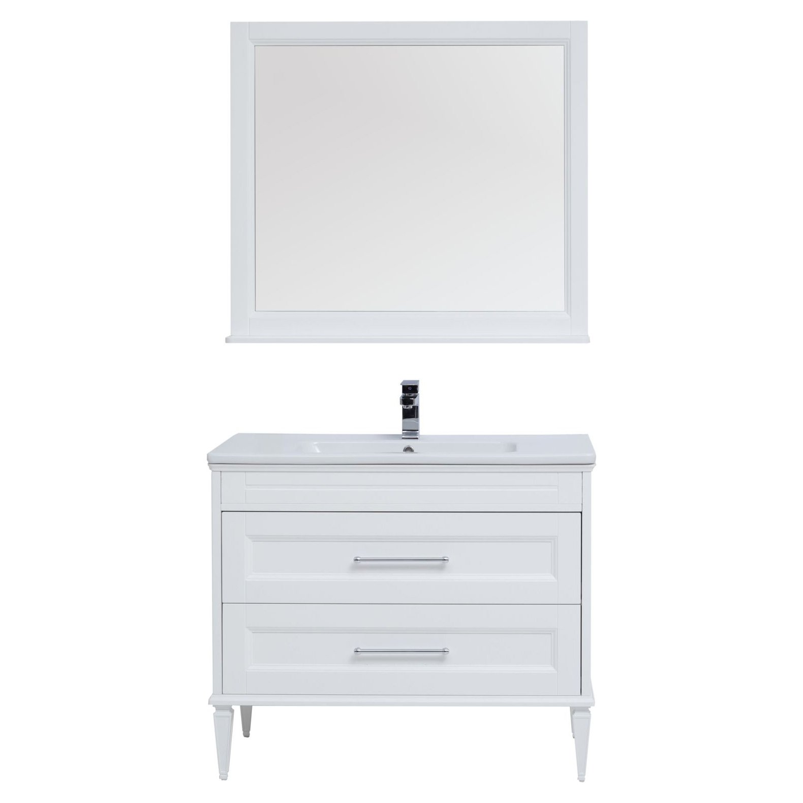 Комплект мебели для ванной Aquanet Бостон М 100 белый матовый Комплект мебели для ванной Aquanet Бостон М 100 белый матовый