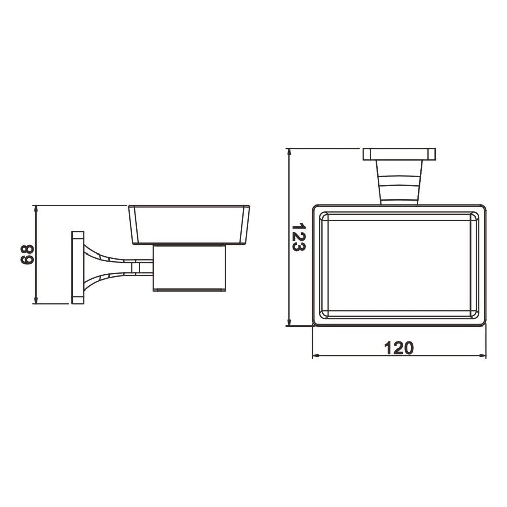 Мыльница стеклянняа, RG1503H Rose, Черный Мыльница стеклянняа, RG1503H Rose, Черный
