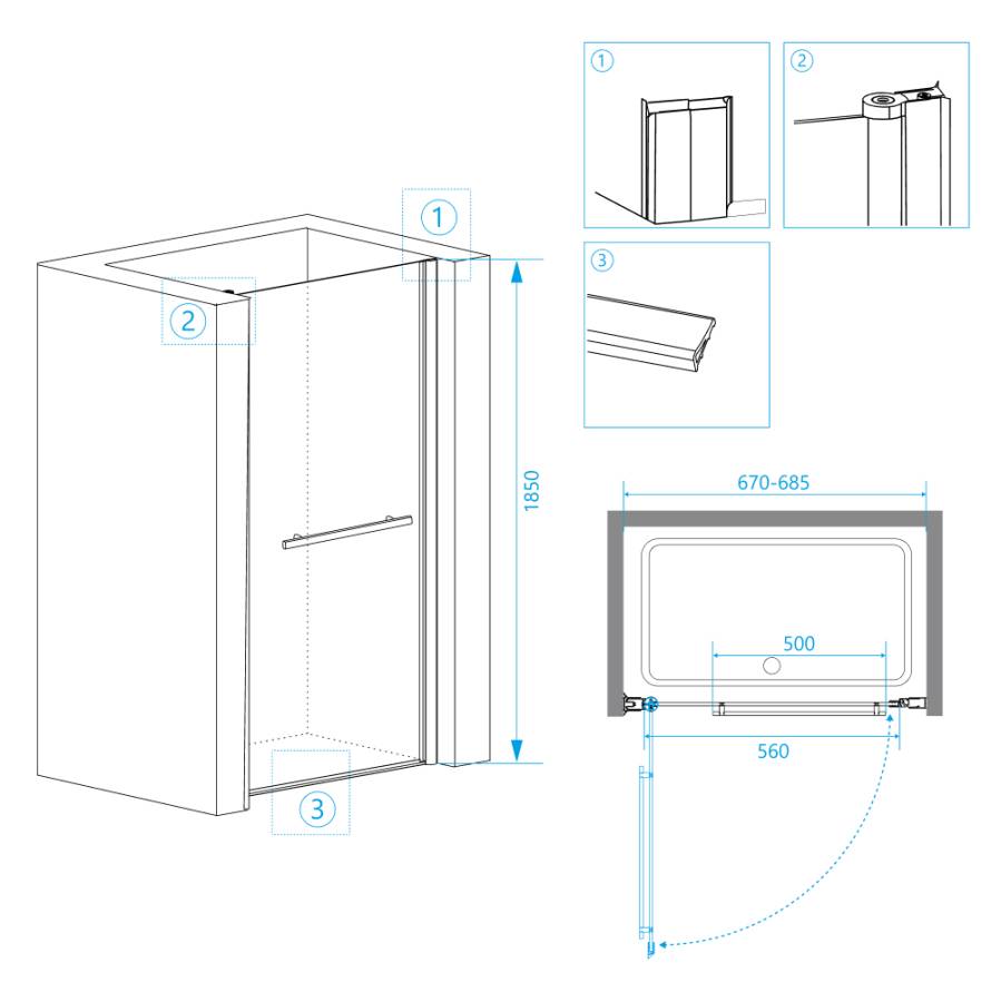 Душевая дверь RGW Passage PA-03 70 41080307-11 профиль Хром стекло прозрачное Душевая дверь RGW Passage PA-03 70 41080307-11 профиль Хром стекло прозрачное
