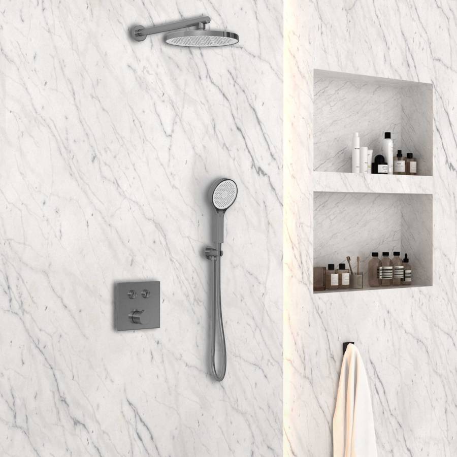 Душевой комплект VSFW-4212GM встраиваемый, 2 режима, вороненая сталь Душевой комплект VSFW-4212GM встраиваемый, 2 режима, вороненая сталь