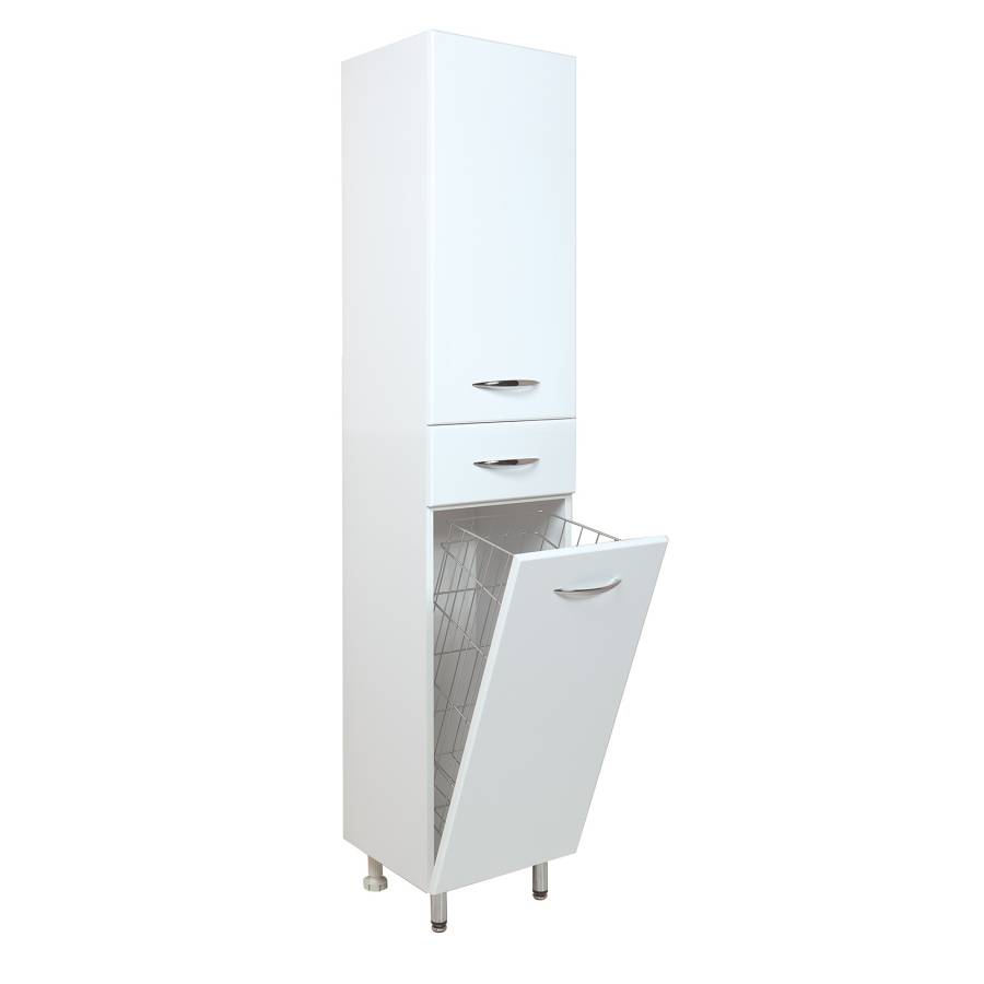 Пенал Onika Модерн 40 напольный, белый, с бельевой корзиной, правый Пенал Onika Модерн 40 напольный, белый, с бельевой корзиной, правый