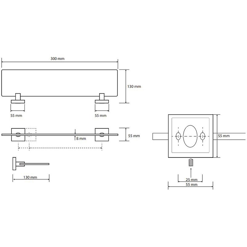 Полка стеклянная Bemeta Beta 132122042 Полка стеклянная Bemeta Beta 132122042