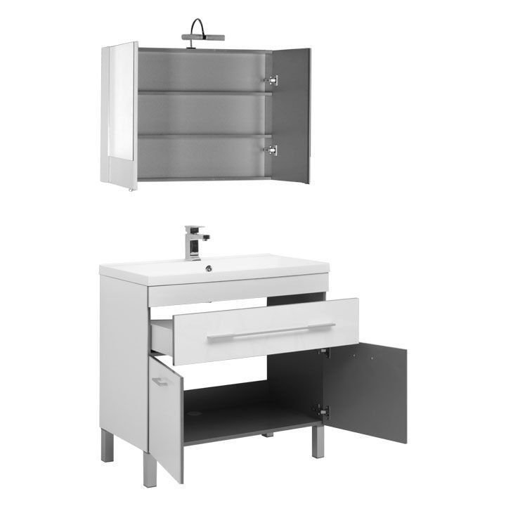 Комплект мебели для ванной Aquanet Верона NEW 90 белый (напольный 1 ящик 2 дверцы) Комплект мебели для ванной Aquanet Верона NEW 90 белый (напольный 1 ящик 2 дверцы)