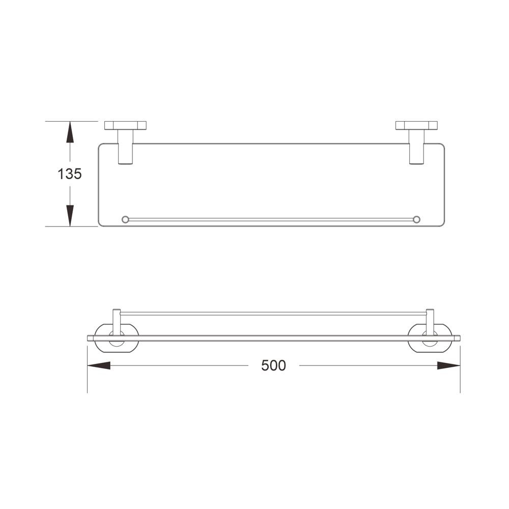 Полка стеклянная, SG5119 Shevanik, Хром Полка стеклянная, SG5119 Shevanik, Хром