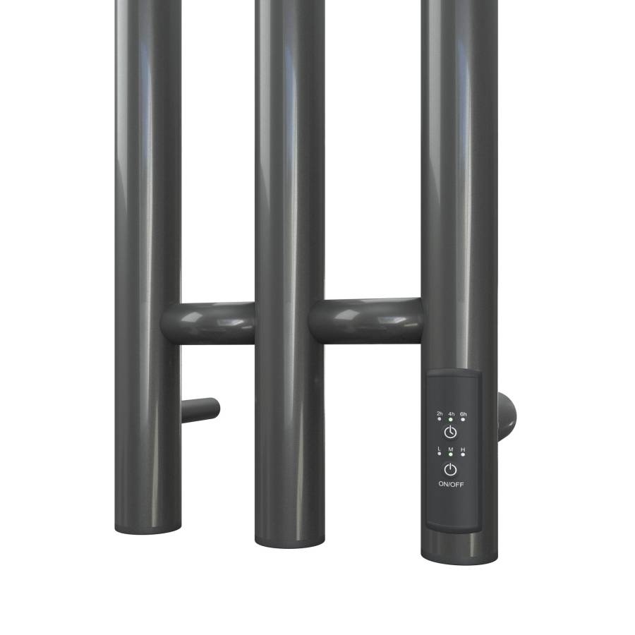 Полотенцесушитель электрический Point Деметра PN12822GB П3 120x1200 диммер справа, графит блеск Полотенцесушитель электрический Point Деметра PN12822GB П3 120x1200 диммер справа, графит блеск