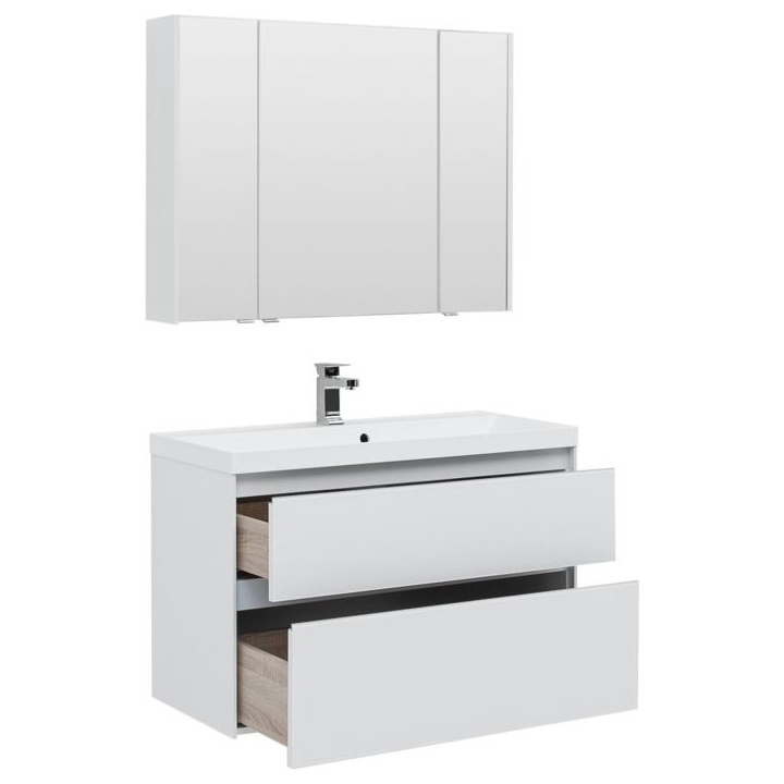 Мебель для ванной Aquanet Гласс 100 белый Мебель для ванной Aquanet Гласс 100 белый