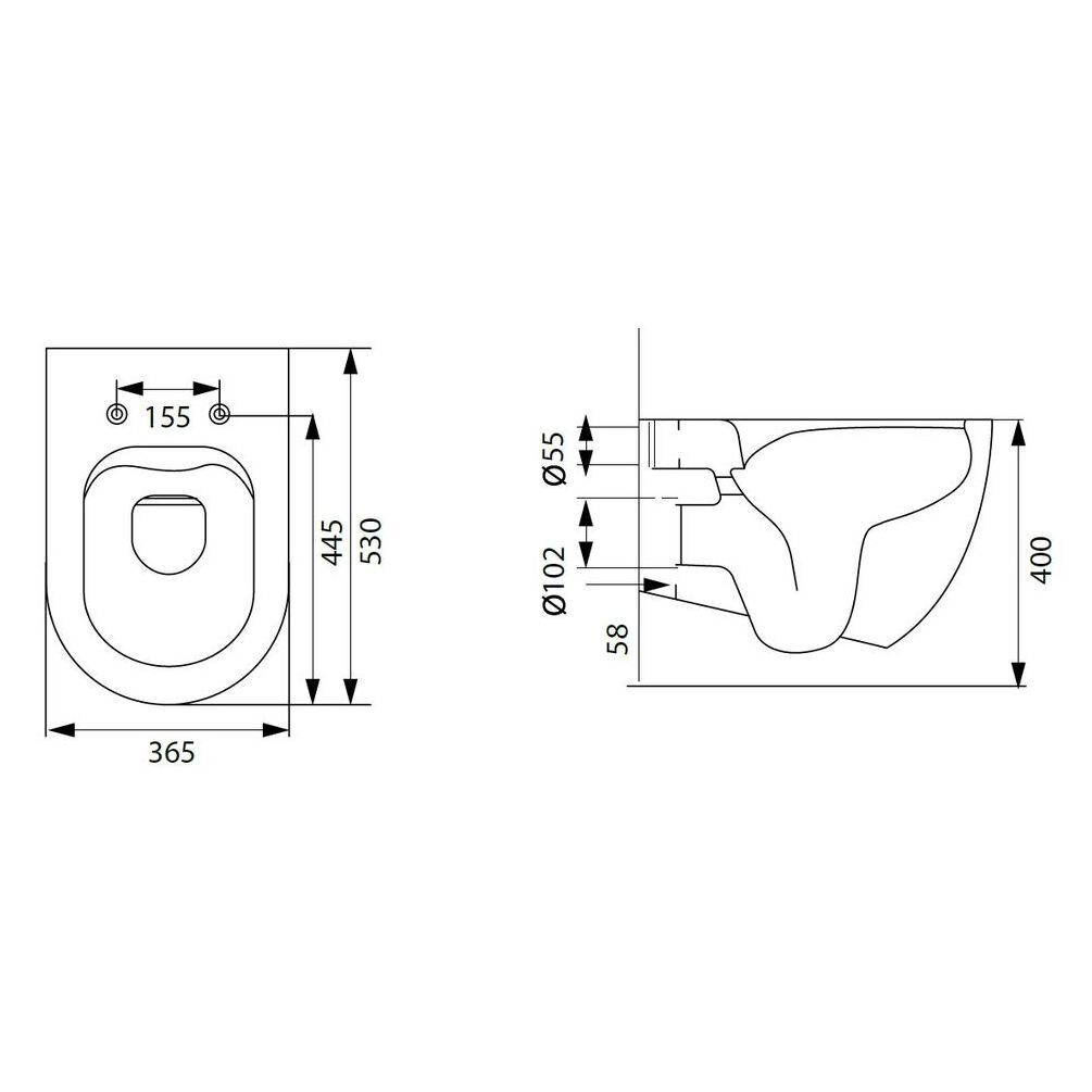 Чаша подвесного унитаза Allen Brau Reality 4.32006.AN антрацит Чаша подвесного унитаза Allen Brau Reality 4.32006.AN антрацит